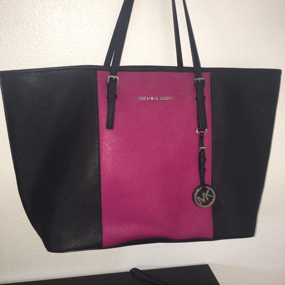 Black and pink Michael Kors bag